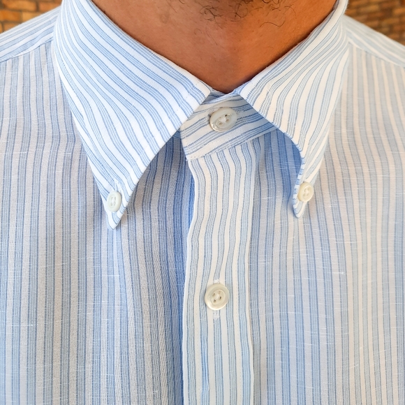 Hamilton Other - Hamilton Linen Striped Button Down Shirt